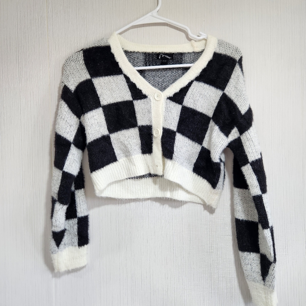 Checker Cardigan